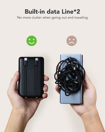 Veger W1170 Power Bank 10000mAh with USB-A Port and USB-C Port Black view 6