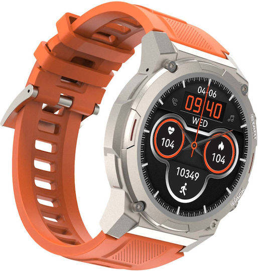 HiFuture FutureGo Mix 2 Stainless Steel Smartwatch with Heart Rate Monitor (Orange) view 3