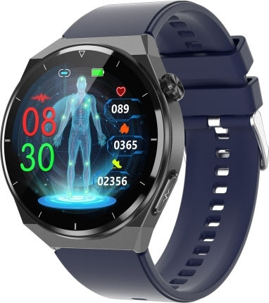 Tk20 1.39 Inch Ip68 Waterproof Silicone Band Smart Watch Supports Ecg Remote Families Care Body Temperature Monitoring Blue view 1