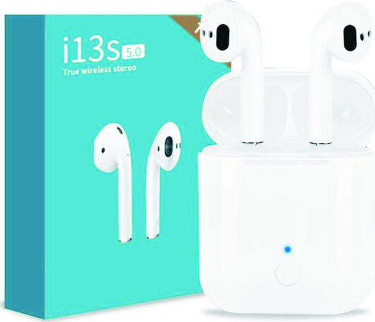 TWS i13S Earbud Bluetooth Handsfree Earphones with Sweat Resistance and Charging Case White view 5