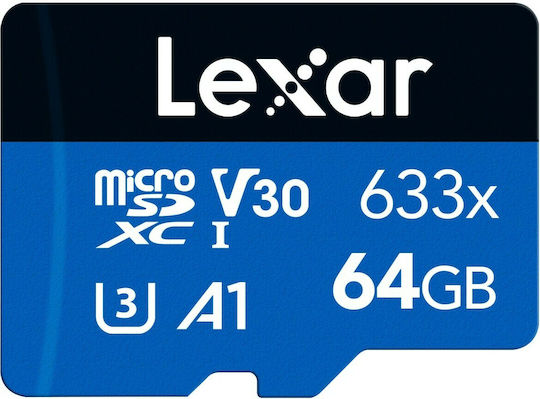 Lexar High-Performance 633x microSDXC 64GB U3 V30 A2 UHS-I 100MB/s with Adapter view 6