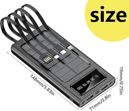 KLGO KP-96 Solar Power Bank 20000mAh with 2 USB-A Ports Black view 2