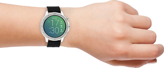 Oozoo Q00300 45mm Smartwatch with Heart Rate Monitor (Black Rubber Strap) view 4