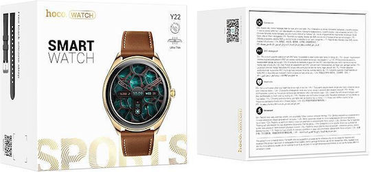 Hoco Y22 Call Version Smartwatch (Gold) view 3