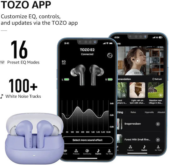 Tozo Agile Nova Earbud / In-ear Bluetooth Handsfree Earphones with Sweat Resistance Purple view 3