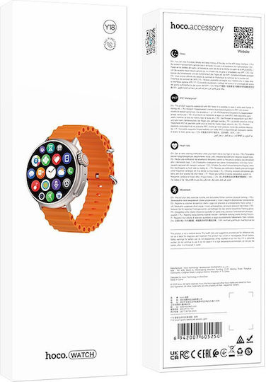Hoco Y18 Smartwatch with Heart Rate Monitor (Gold) view 4