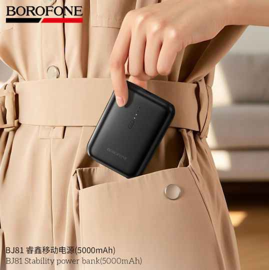Borofone BJ81 Power Bank 5000mAh 18.5W with USB-A Port Black view 5