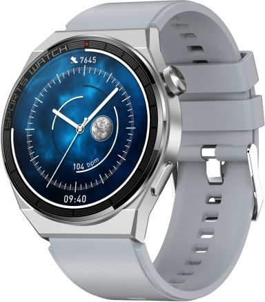 Kt62 1.36 Inch Tft Round Screen Smart Watch Supports Bluetooth Call Blood Oxygen Monitoring Strap:silicone Strap Silver view 1