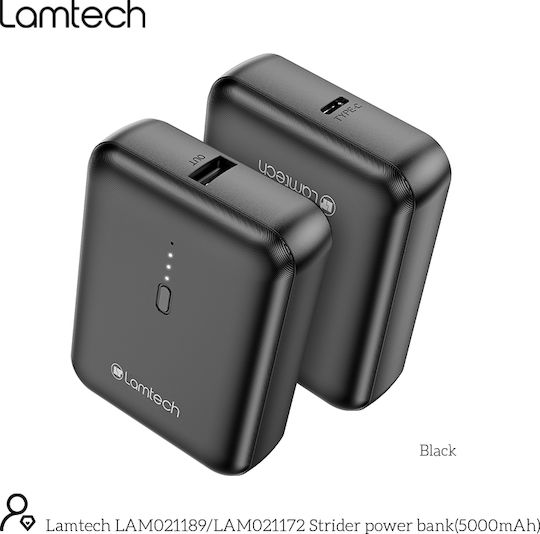 Lamtech LAM021172 Power Bank 5000mAh with USB-A Port Black view 4