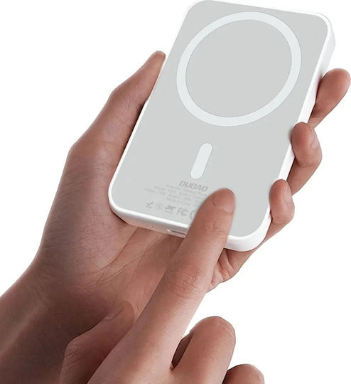 Dudao K26 MagSafe Power Bank 10000mAh 20W with USB-A Port and USB-C Port Power Delivery White view 2