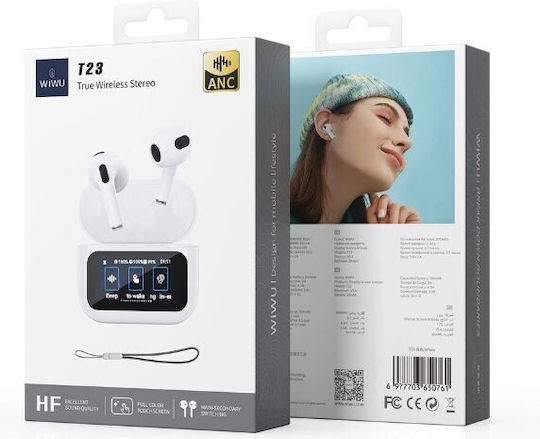 Wiwu T23 Earbud Bluetooth Handsfree Earphones with Charging Case White Ansicht 3