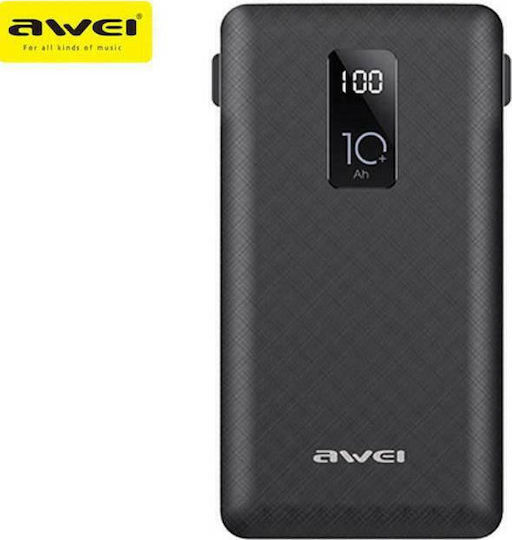 Awei P8K Power Bank 10000mAh with USB-A Port Black view 2