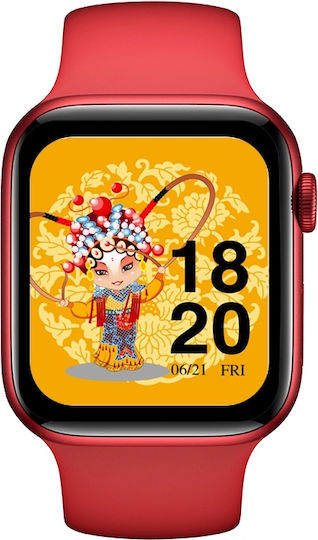 HW22 44mm Smartwatch with Heart Rate Monitor (Red) view 2