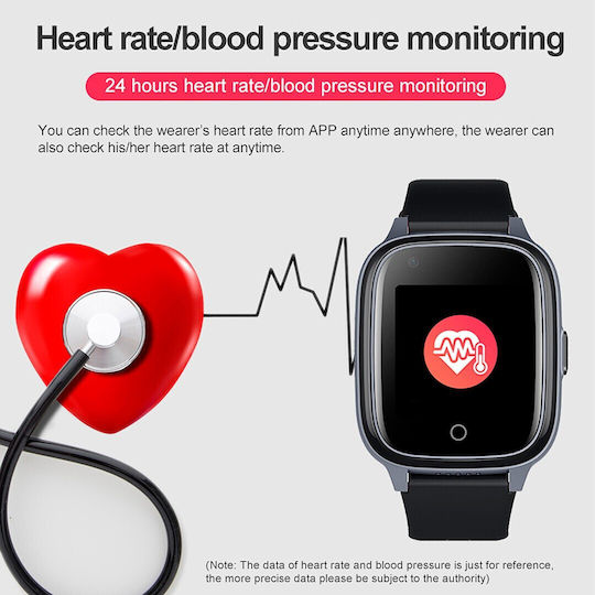 Wonlex D32S Smartwatch with SIM and Heart Rate Monitor (Black Case / Black Silicone Strap) view 9