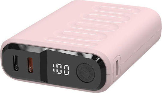 RealPower PB-10000C Power Bank 10000mAh 20W with 3 USB-C Ports Power Delivery Pink view 2