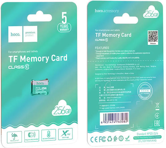 Memory Card 256gb Tf Micro Sd – Class 10 Hoco