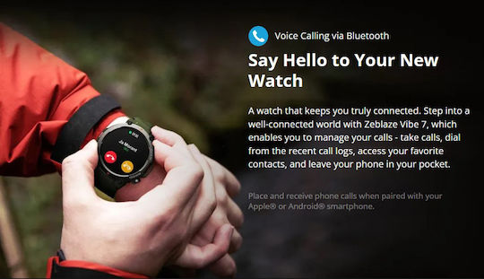 Zeblaze Vibe 7 47mm Smartwatch with Heart Rate Monitor (Black) vue 6