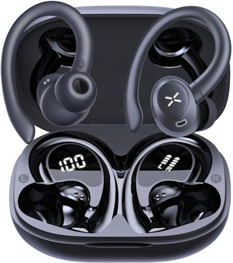 Techsuit AirTune 100 In-ear Bluetooth Handsfree Earphones with Sweat Resistance and Charging Case Black view 4