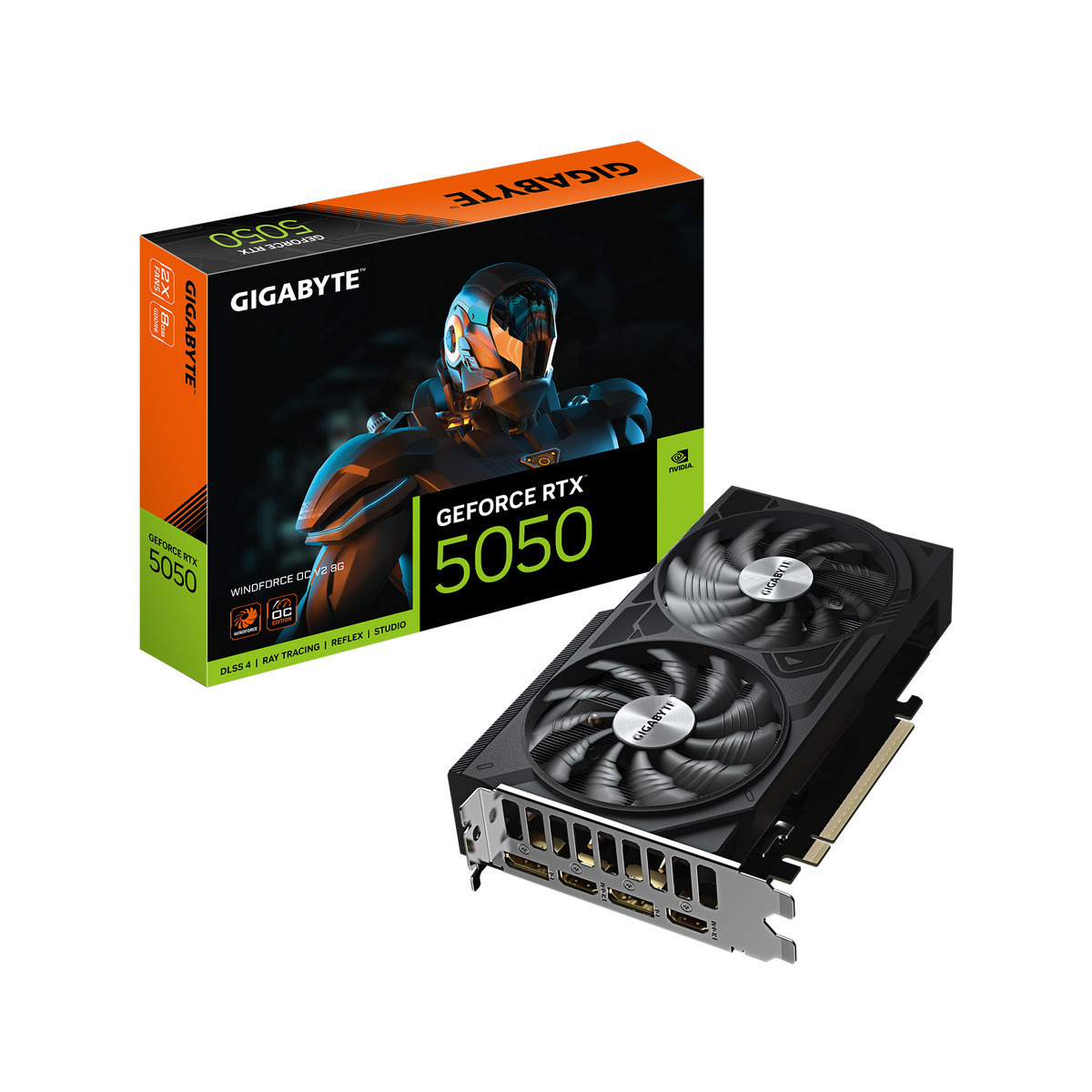 Gigabyte GeForce RTX 5050 8GB GDDR6 Windforce OC V2 Graphics Card GV-N5050WF2OCV2-8GD view 1