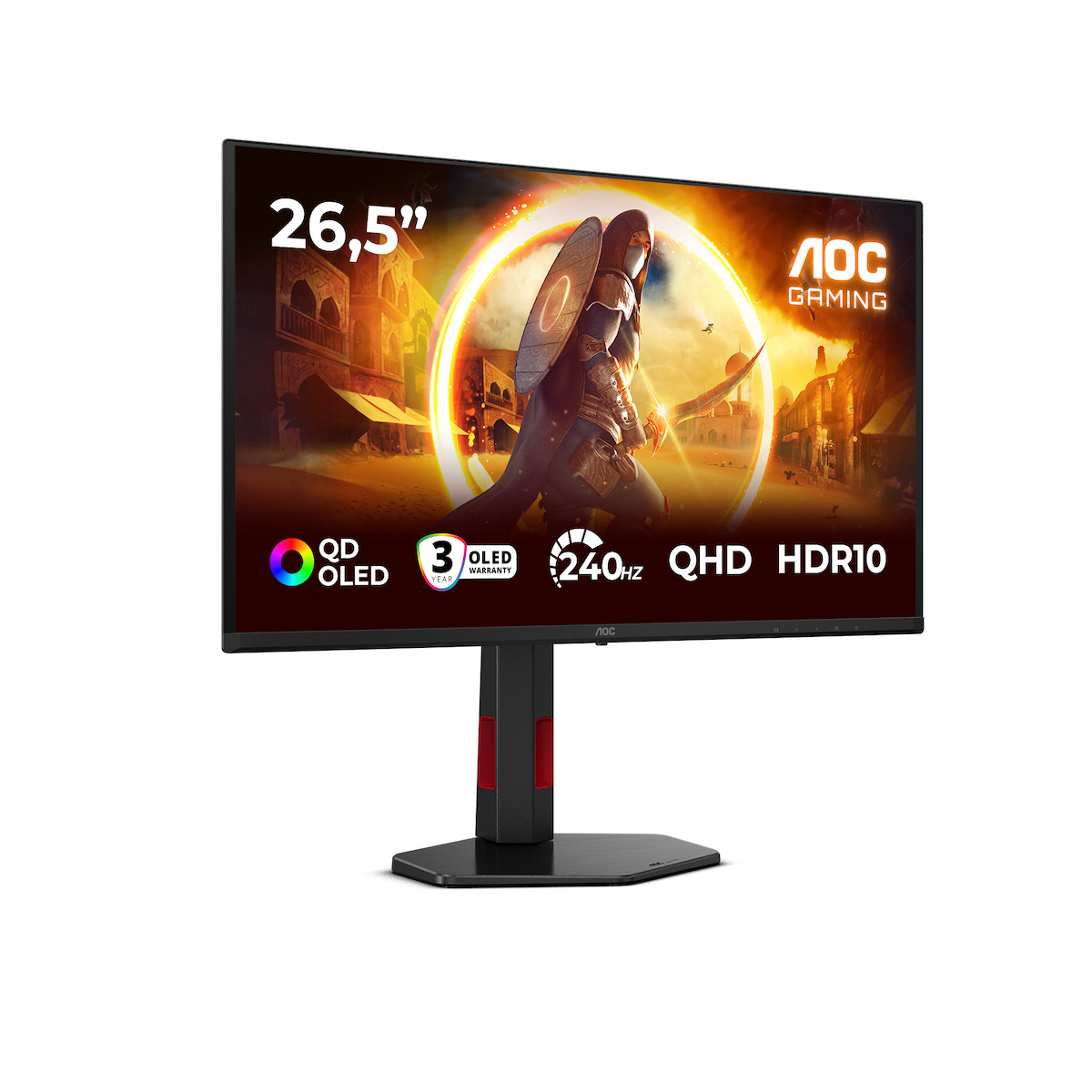AOC Q27G4ZDR QD-OLED HDR Gaming Monitor 25.6" QHD 2560x1440 240Hz with Response Time 0.3ms GTG view 2