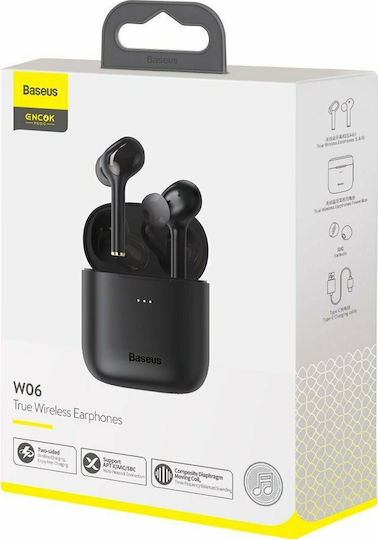 Baseus W06 In-ear Bluetooth Handsfree Earphones with Sweat Resistance and Charging Case Black vista 5