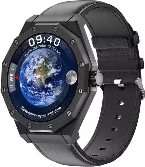 Kiano Elegance 46mm Smartwatch with Heart Rate Monitor (Black)