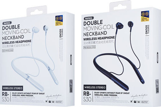 Remax RB-S30 In-ear Bluetooth Handsfree Earphones with Sweat Resistance White vue 2