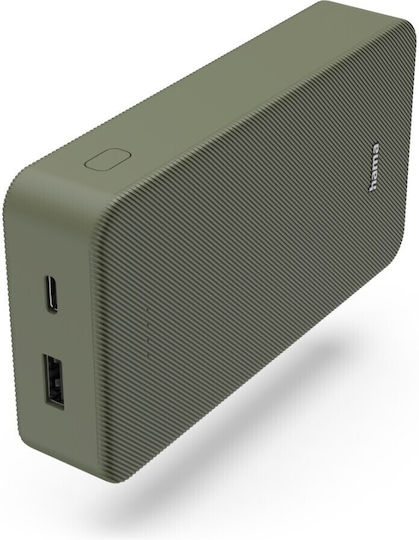 HAMA Colour 20 Power Bank 20000mAh with USB-A Port and USB-C Port Green