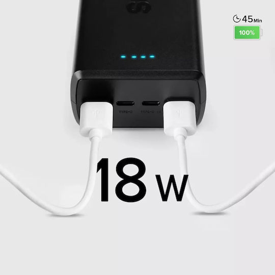 SBS Power Bank 30000mAh 20W with 2 USB-A Ports and 2 USB-C Ports Power Delivery Black vista 9