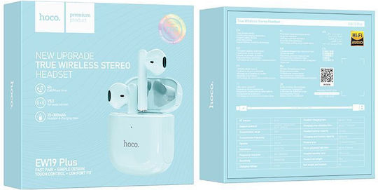 Hoco TWS EW19 Plus Earbud Bluetooth Handsfree Earphones with Charging Case Delighted Blue view 4