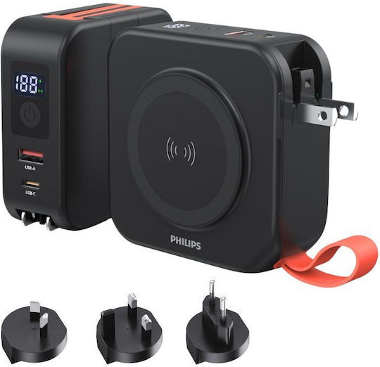 Philips Power Bank 10000mAh with USB-A Port and USB-C Port Black vue 2