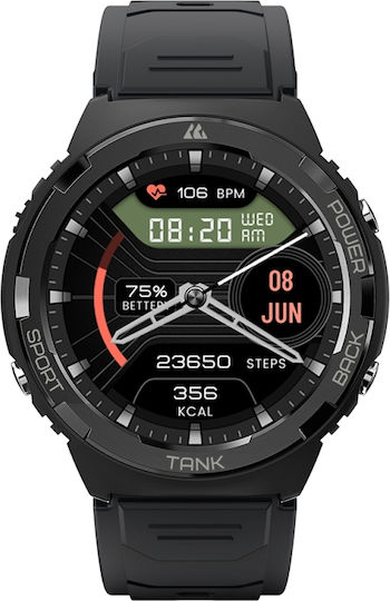 Kospet Tank S1 Smartwatch with Heart Rate Monitor (Black Case / Black Silicone Strap) view 6