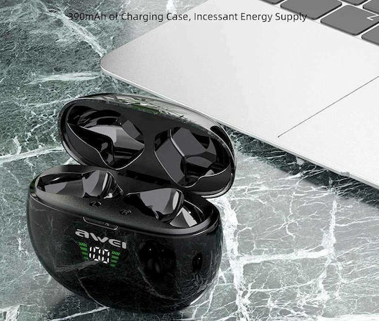 Awei T15P In-ear Bluetooth Handsfree Earphones with Charging Case Black view 4