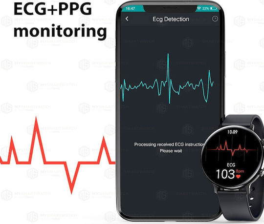 GW33 Smartwatch with Heart Rate Monitor (Black) view 7