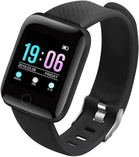 Smarteo T1160 plus Smartwatch with Heart Rate Monitor (Black)