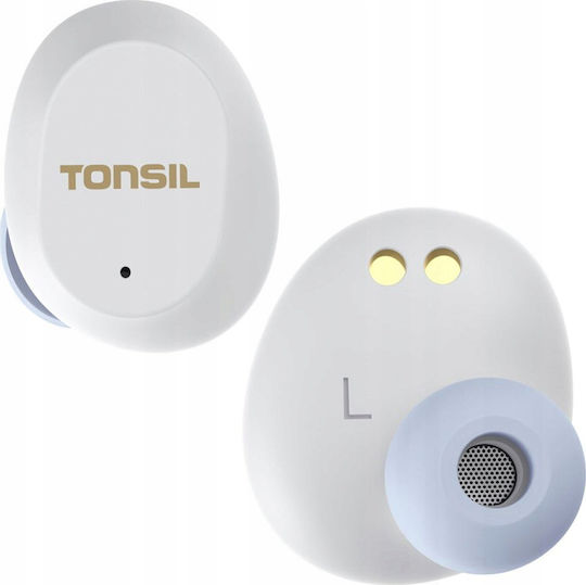 Tonsil T45BT In-ear Bluetooth Handsfree Earphones with Sweat Resistance and Charging Case White vue 6