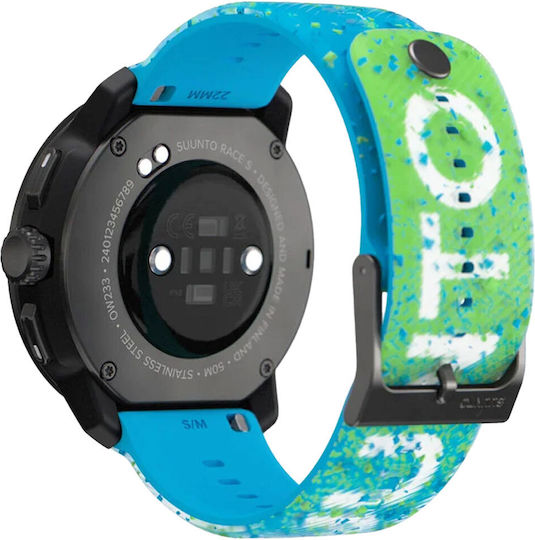Suunto Race S Stainless Steel 45mm Waterproof Smartwatch with Heart Rate Monitor (Power Blue) view 3