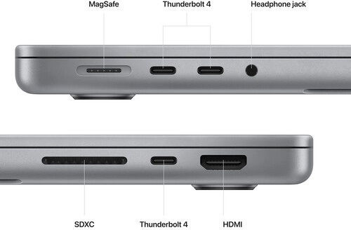 Apple MacBook Pro 14" (2023) 14.2" Retina Display (M2-Pro 10-core/16GB/512GB SSD) Space Grey (US Keyboard) vue 3