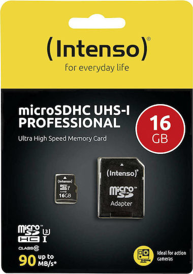 Intenso Professional microSDHC 16GB U1 UHS-I 90MB/s With Adapter view 4