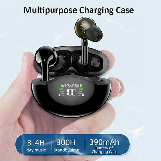 Awei T12P In-ear Bluetooth Handsfree Earphones with Sweat Resistance and Charging Case Black vista 5