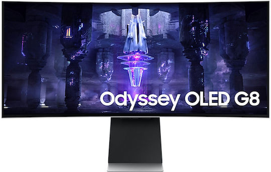 Samsung Odyssey G8 Ultrawide OLED HDR Curved Gaming Monitor 34" QHD 3440x1440 175Hz with Response Time 0.1ms GTG view 1