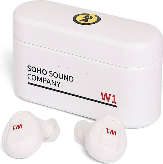 Soho W1 In-ear Bluetooth Handsfree Earphones with Charging Case White view 1