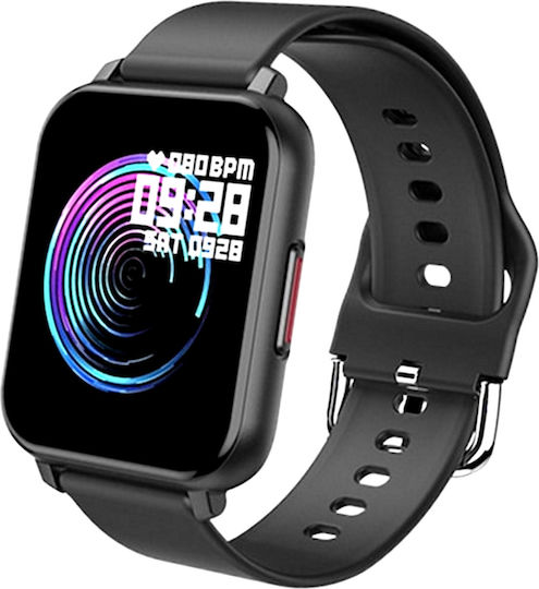 Idealstore Trend 82 Smartwatch 1.55 Inch Curved Edge Tft Display Monitors Heart Rate Blood Pressure Blood Oxygen Sleep Burned Calories Black