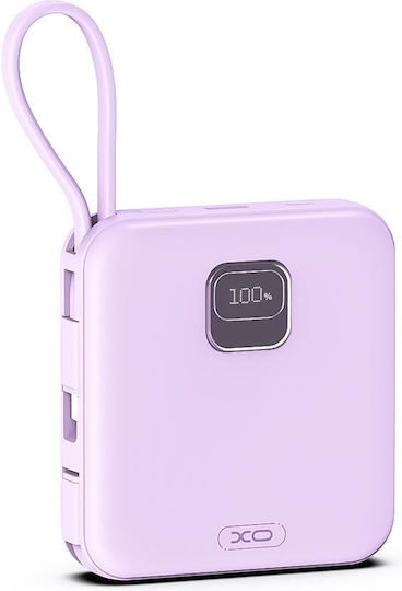 XO PR235 Power Bank 10000mAh 22.5W with USB-A Port and USB-C Port Quick Charge 2.0 Purple view 2