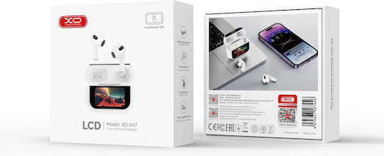 XO X47 Earbud Bluetooth Handsfree Earphones with Sweat Resistance and Charging Case White view 4