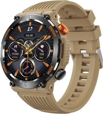 Ht17 1.46 Inch Round Screen Bluetooth Smart Watch Support Health Monitoring & 100+ Sports Modes Yellow