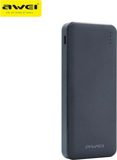 Awei P3K Power Bank 5000mAh 12W with USB-A Port Black view 1