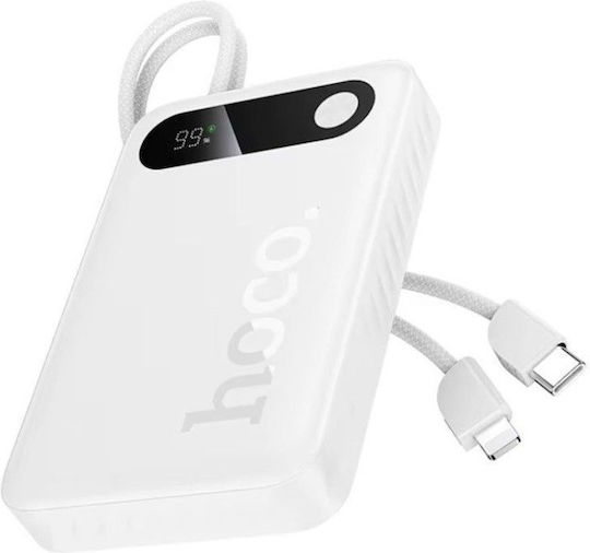 Hoco J171 Power Bank 10000mAh 22.5W with USB-A Port and USB-C Power Delivery Port White view 2