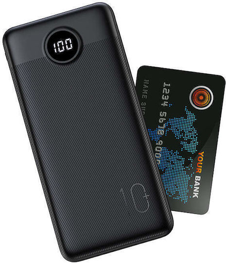 Veger L10 Power Bank 10000mAh with USB-A Port and USB-C Port Black view 2