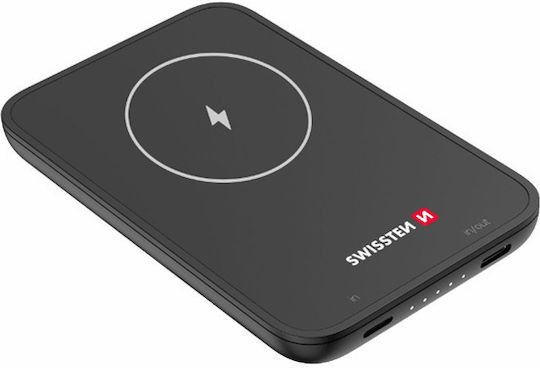 Swissten 22013970 MagSafe Power Bank 5000mAh 20W with USB-C Port Power Delivery / Quick Charge 3.0 Black